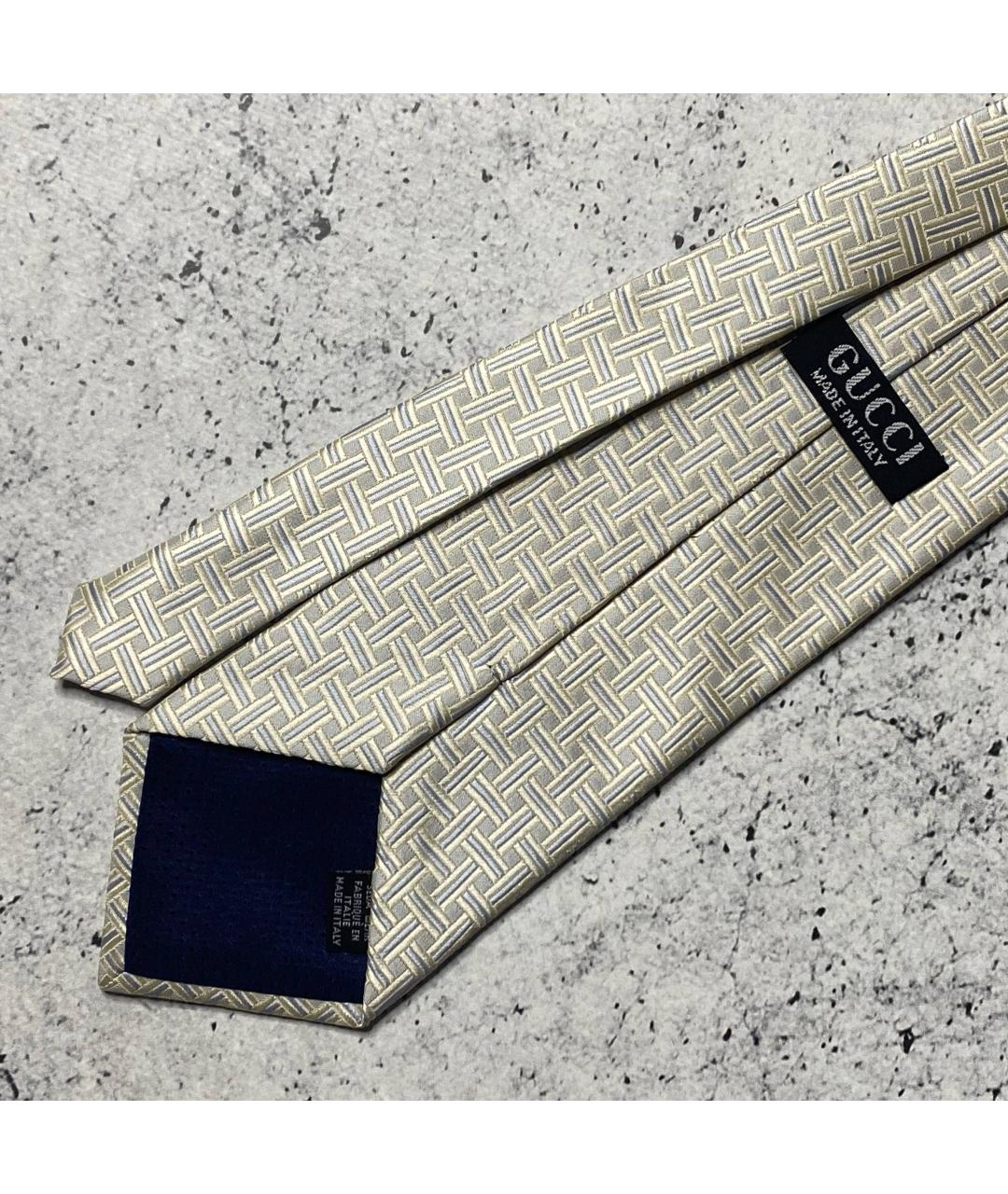 GUCCI Серый шелковый галстук, фото 7