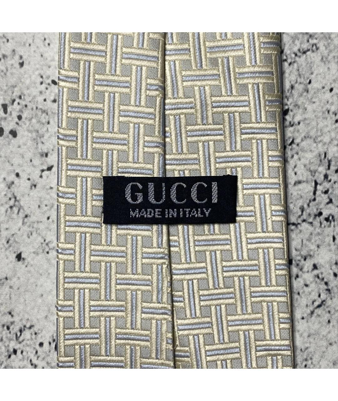 GUCCI Серый шелковый галстук, фото 8