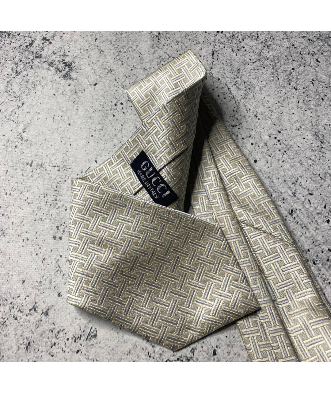 GUCCI Серый шелковый галстук, фото 5