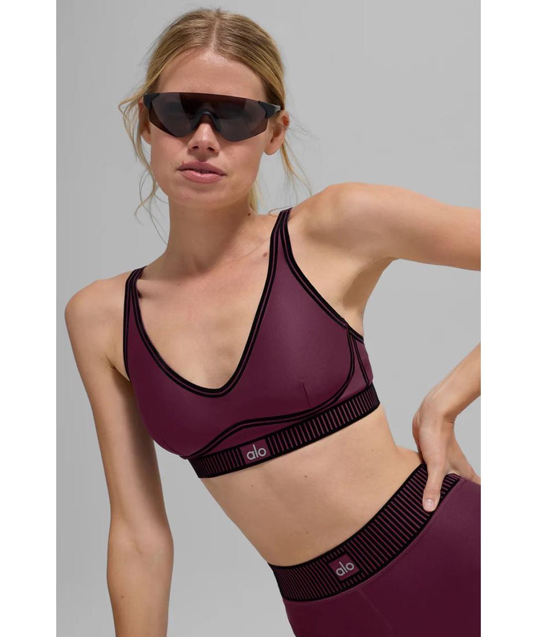 ALO YOGA Бордовая майка, фото 2