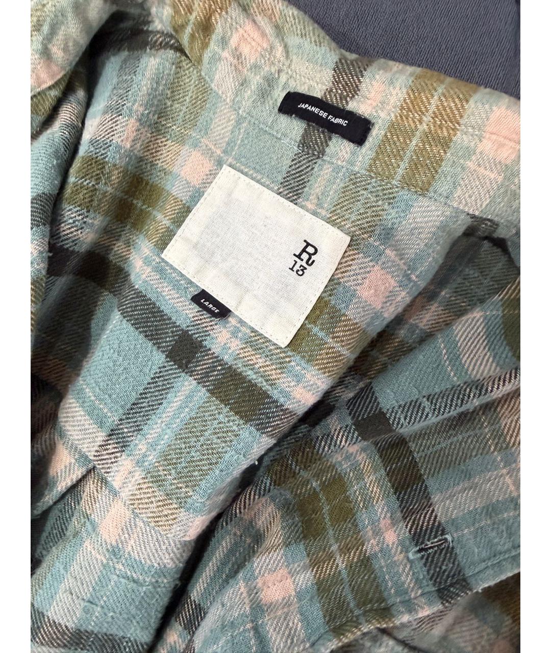 R13 Зеленая хлопковая рубашка, фото 6