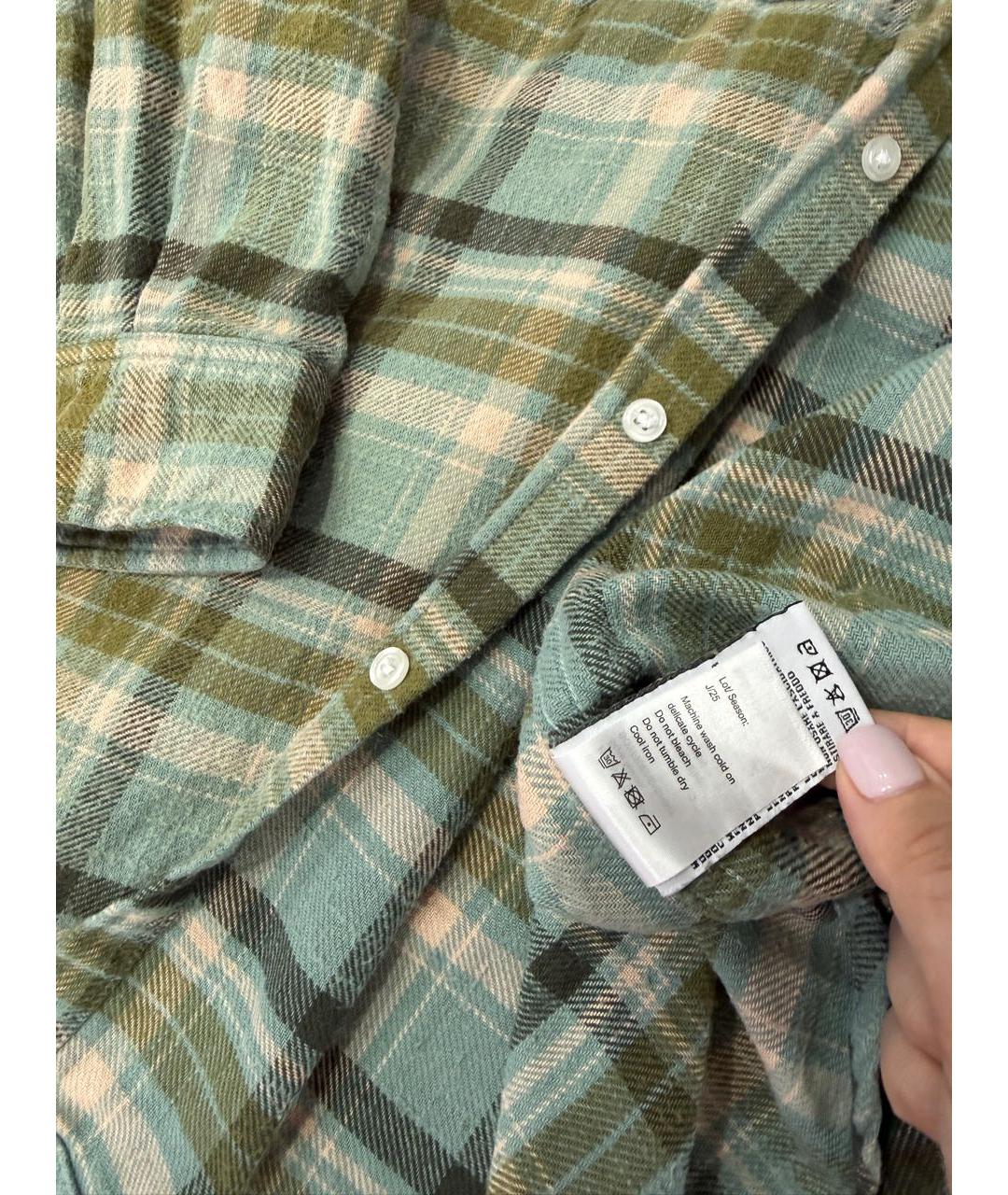 R13 Зеленая хлопковая рубашка, фото 5