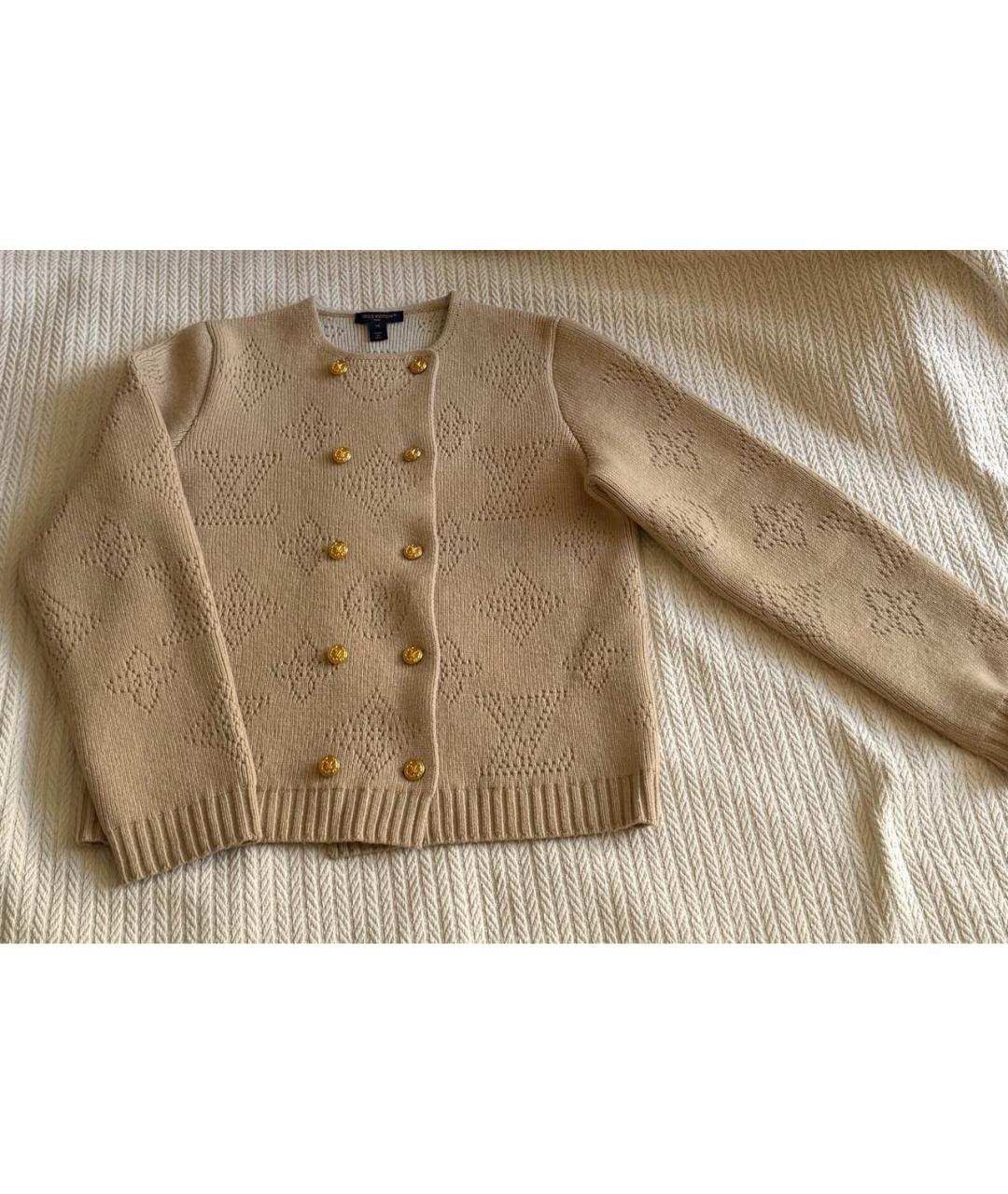 LOUIS VUITTON Бежевый шерстяной кардиган, фото 2