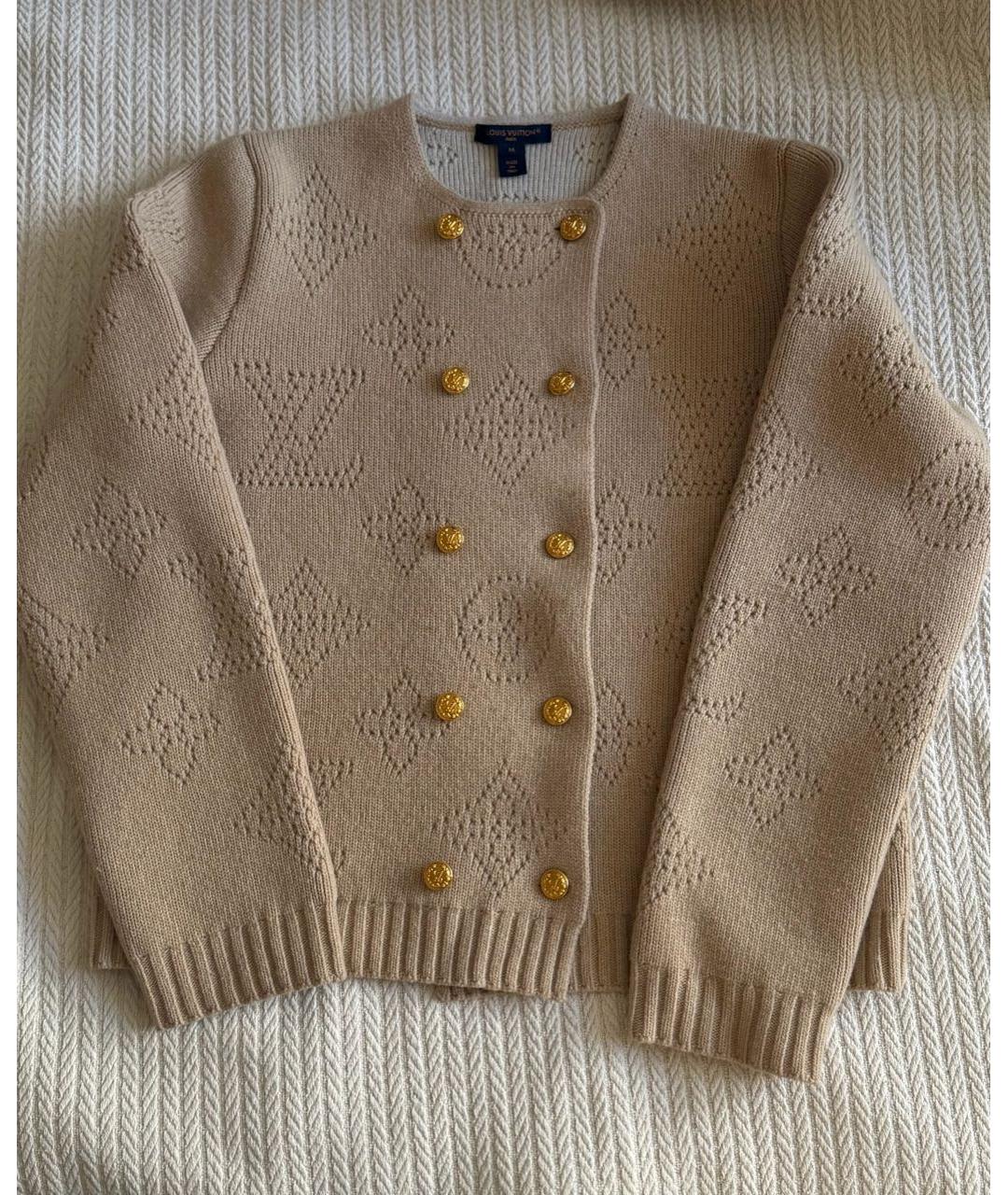 LOUIS VUITTON Бежевый шерстяной кардиган, фото 9
