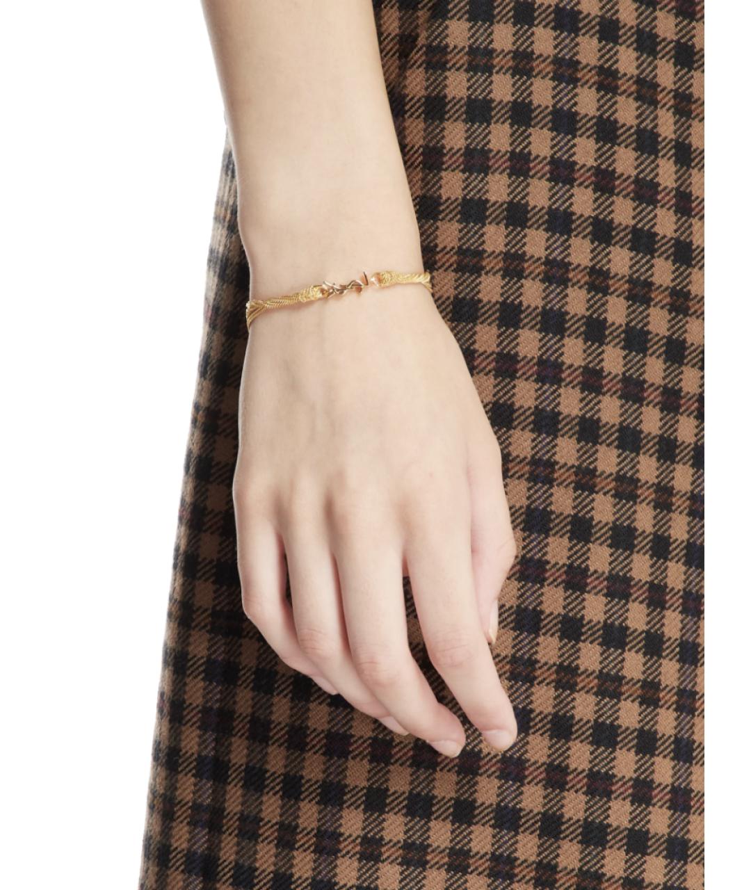 SAINT LAURENT Золотой металлический браслет, фото 3