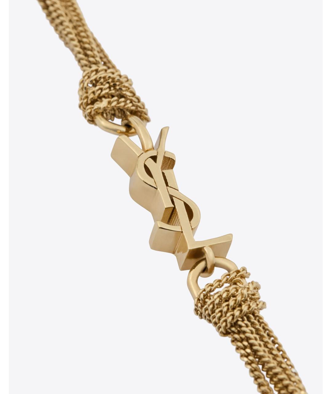 SAINT LAURENT Золотой металлический браслет, фото 2