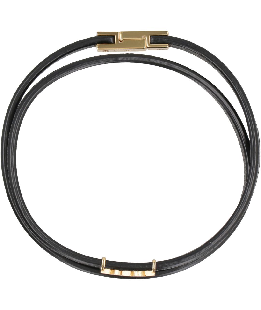 SAINT LAURENT Черный кожаный браслет, фото 3