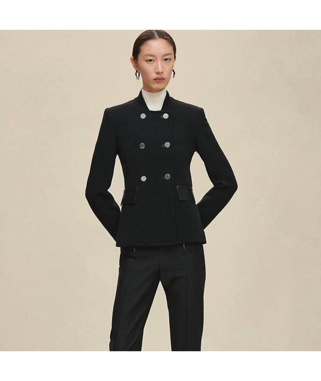 HERMES Черный шерстяной жакет/пиджак, фото 2