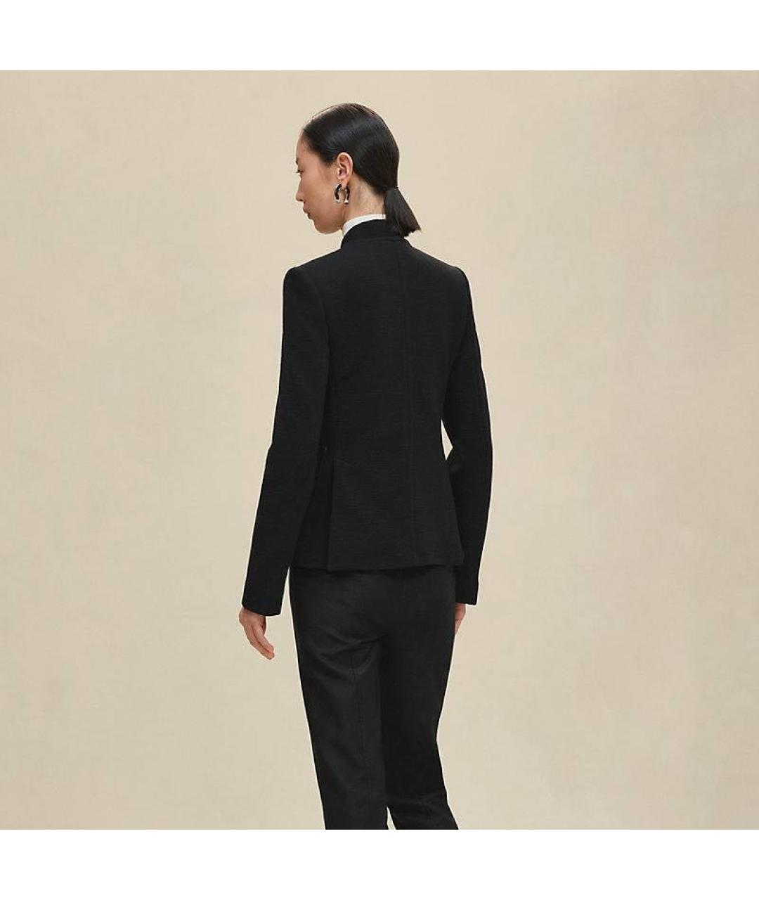 HERMES Черный шерстяной жакет/пиджак, фото 3