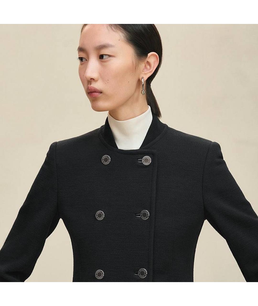 HERMES Черный шерстяной жакет/пиджак, фото 5