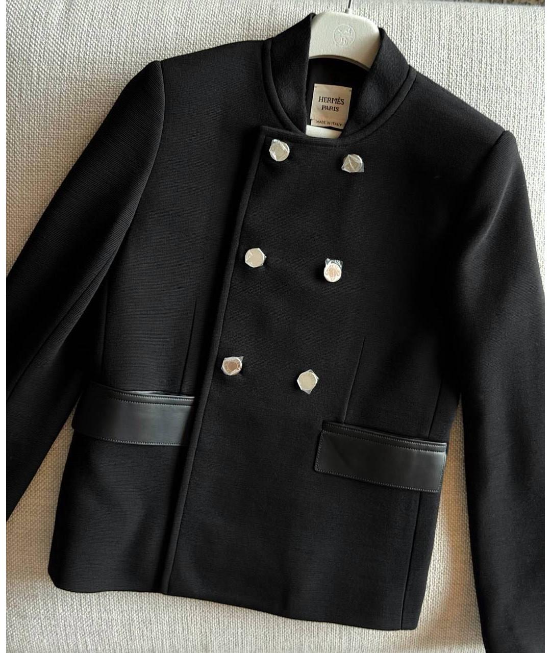 HERMES Черный шерстяной жакет/пиджак, фото 7