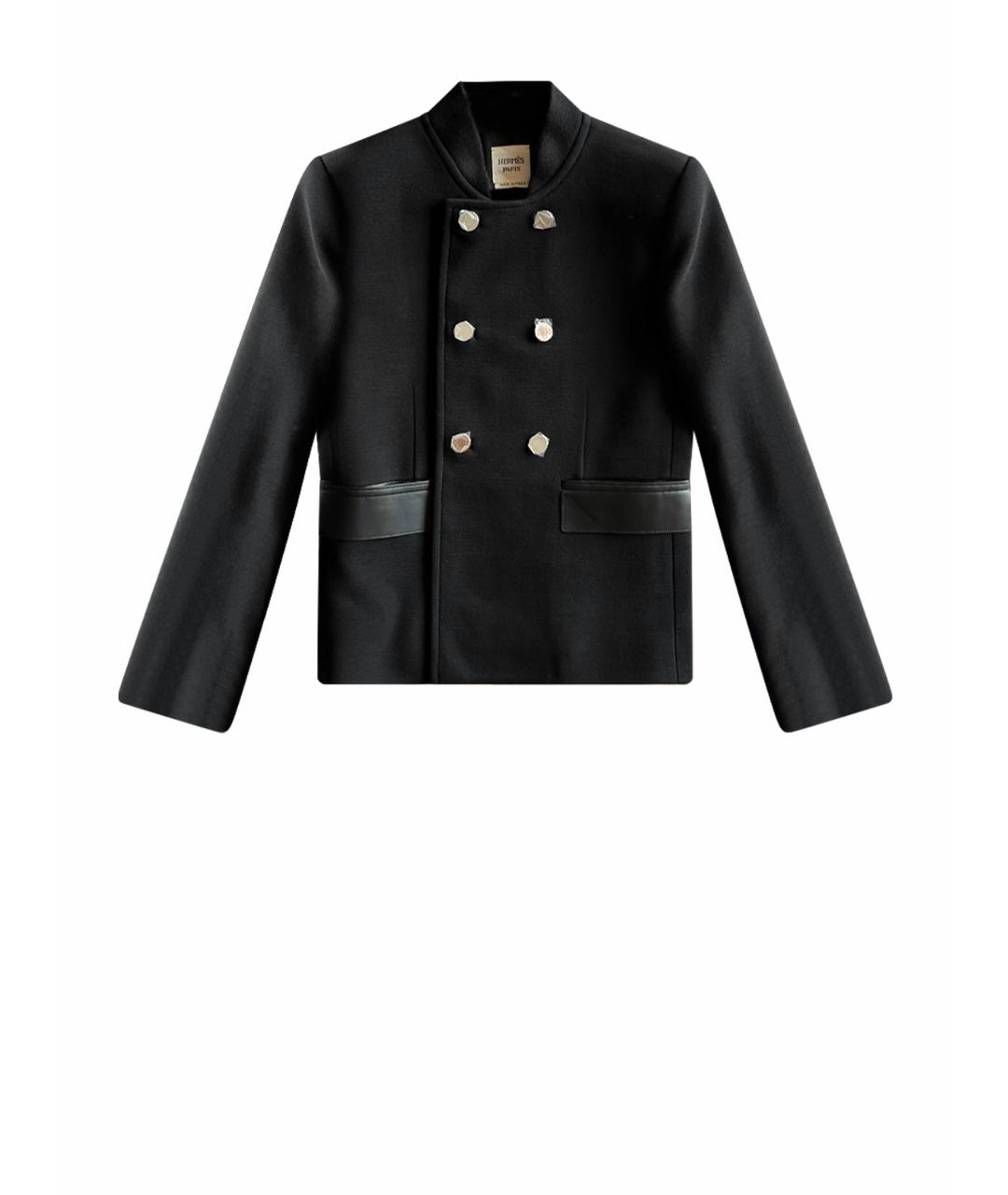 HERMES Черный шерстяной жакет/пиджак, фото 1