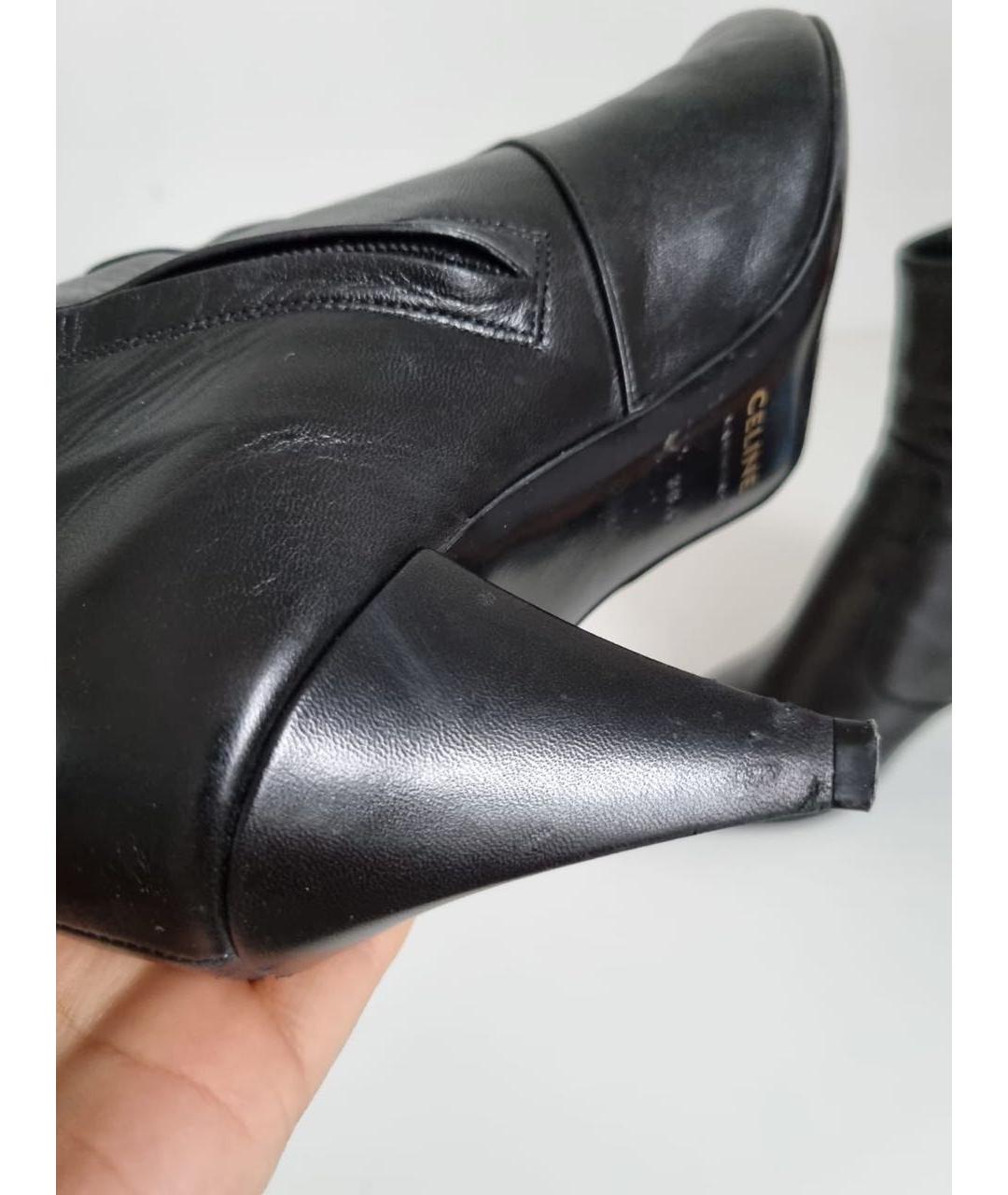 CELINE Черные кожаные ботильоны, фото 7