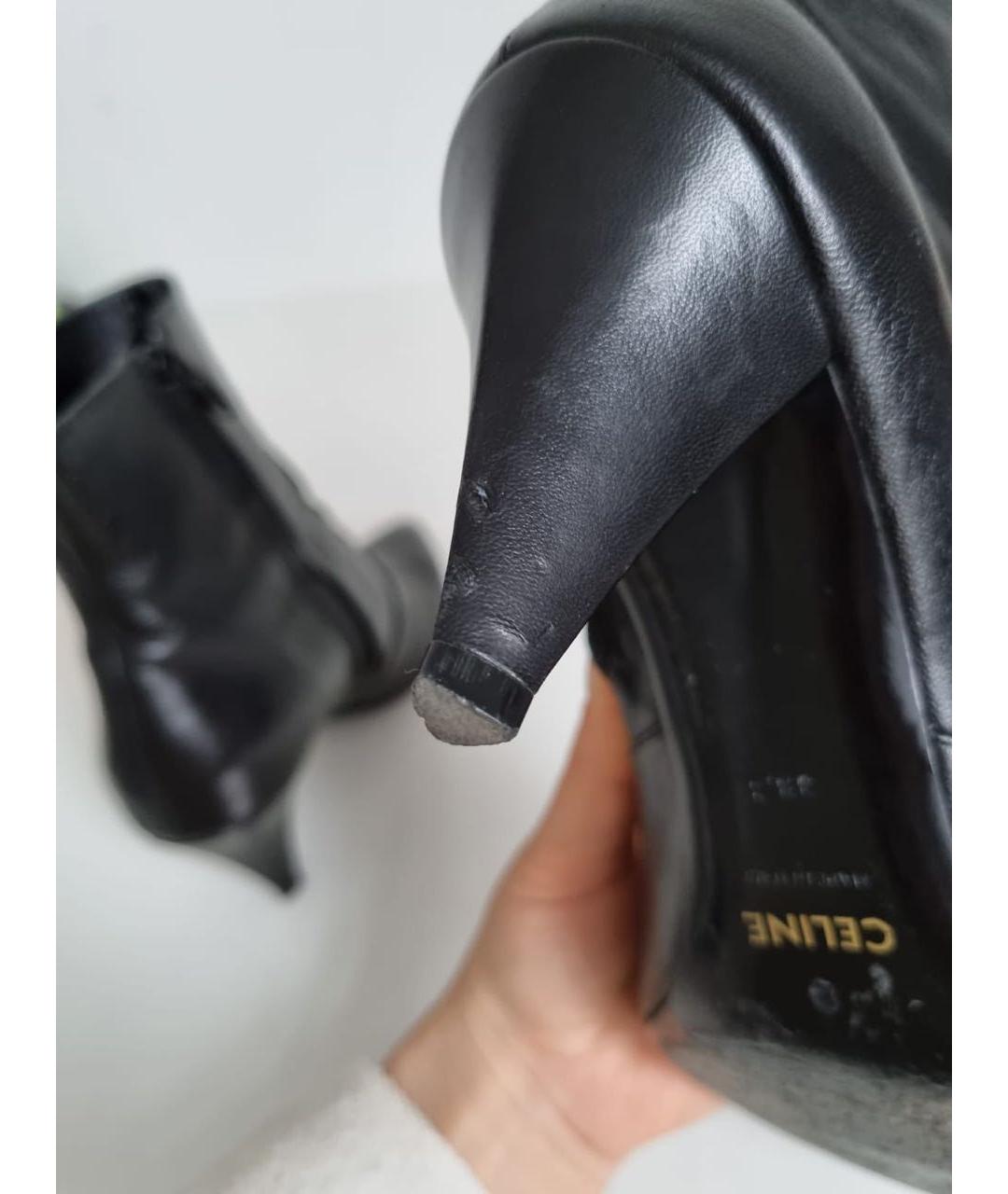 CELINE Черные кожаные ботильоны, фото 8