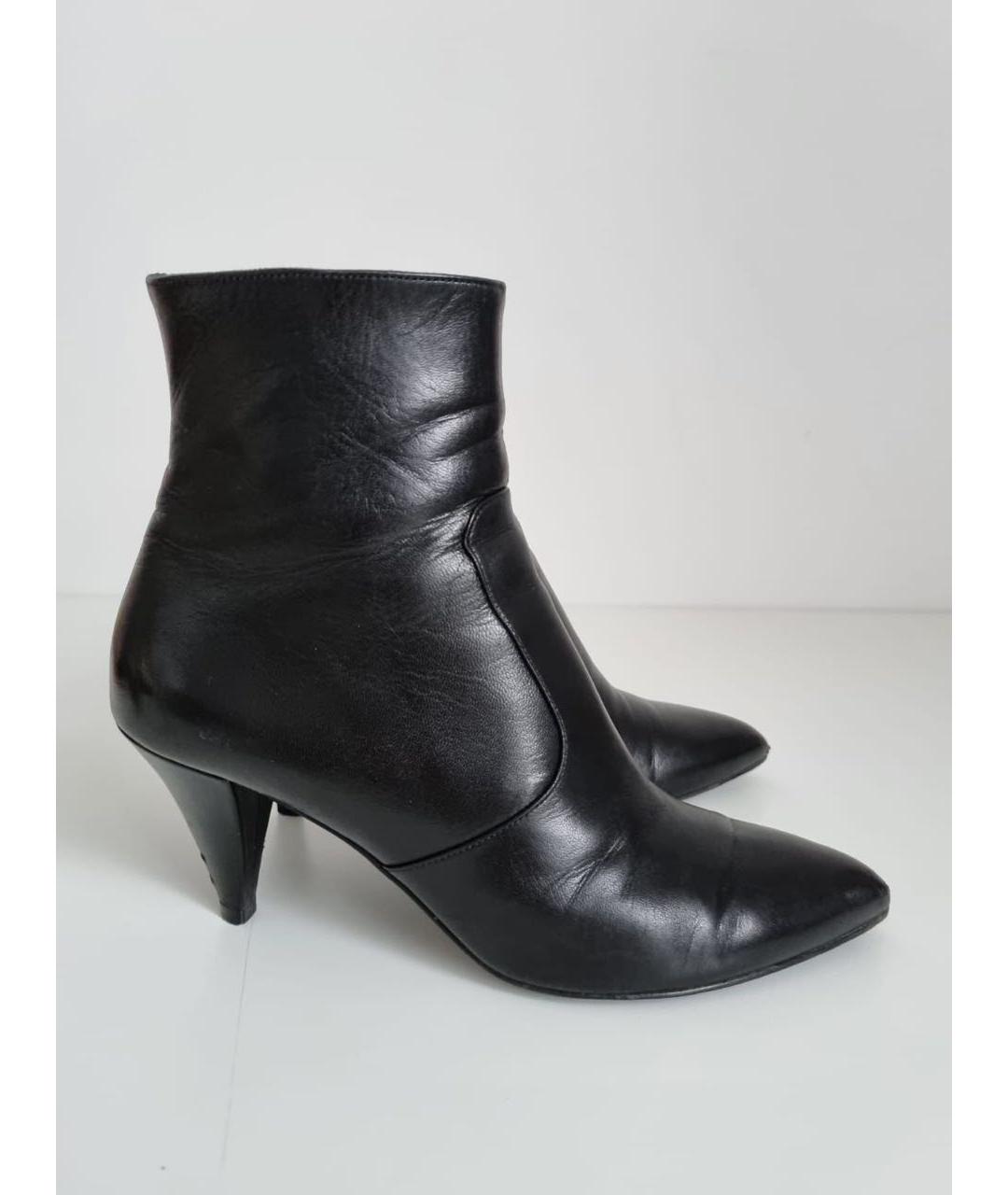 CELINE Черные кожаные ботильоны, фото 9