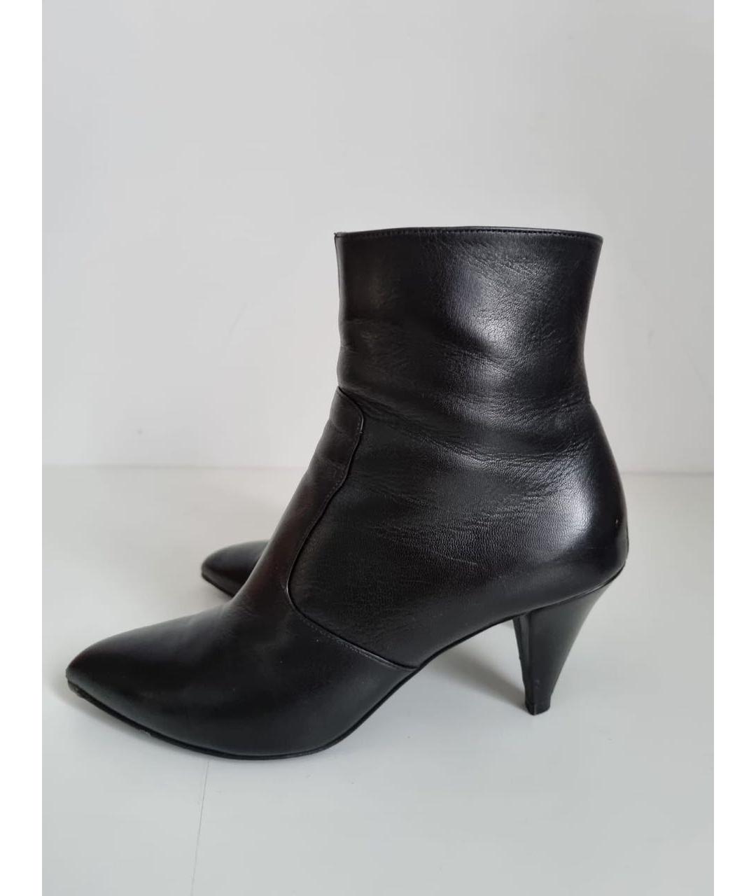 CELINE Черные кожаные ботильоны, фото 3