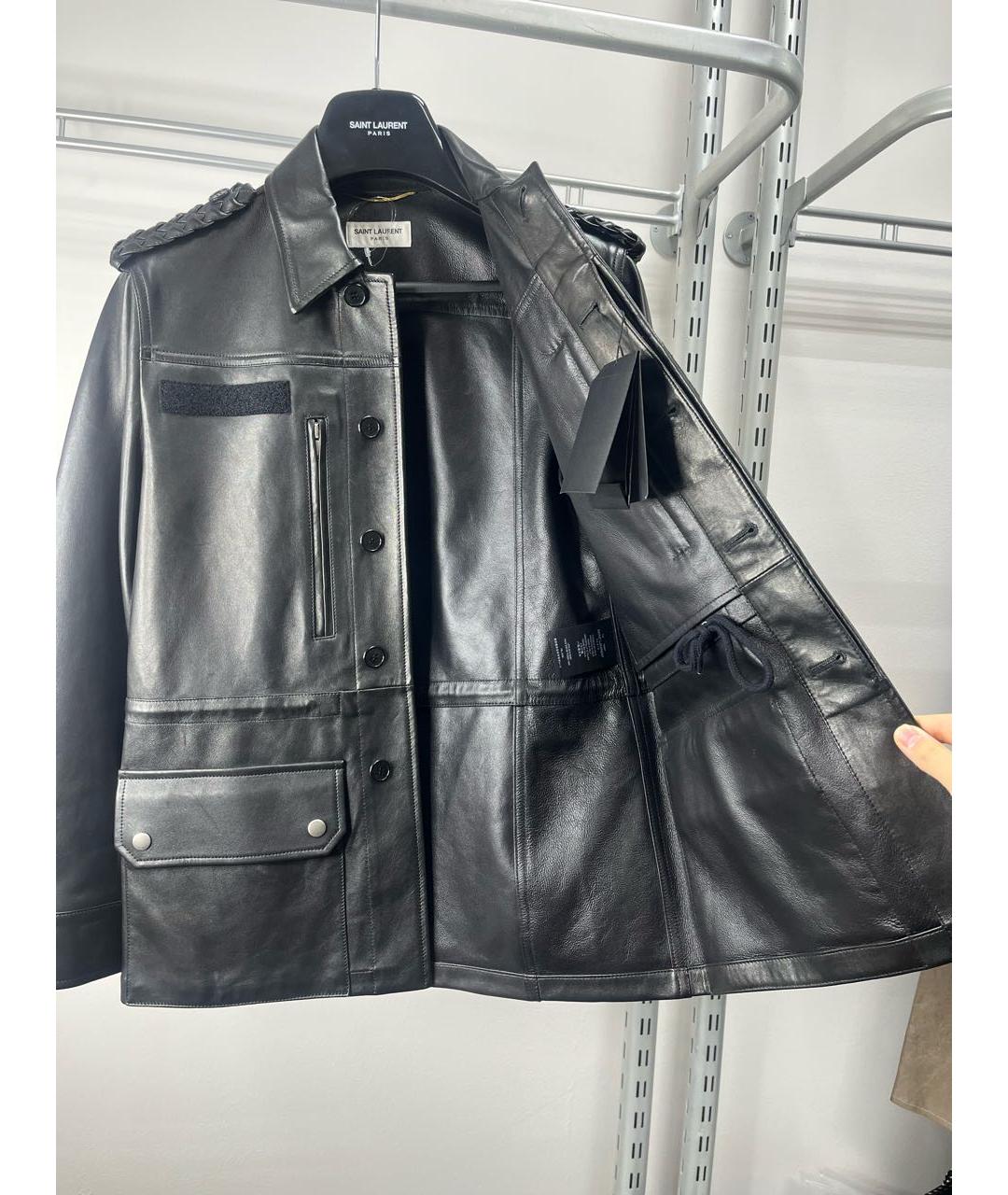 SAINT LAURENT Черная кожаная куртка, фото 3