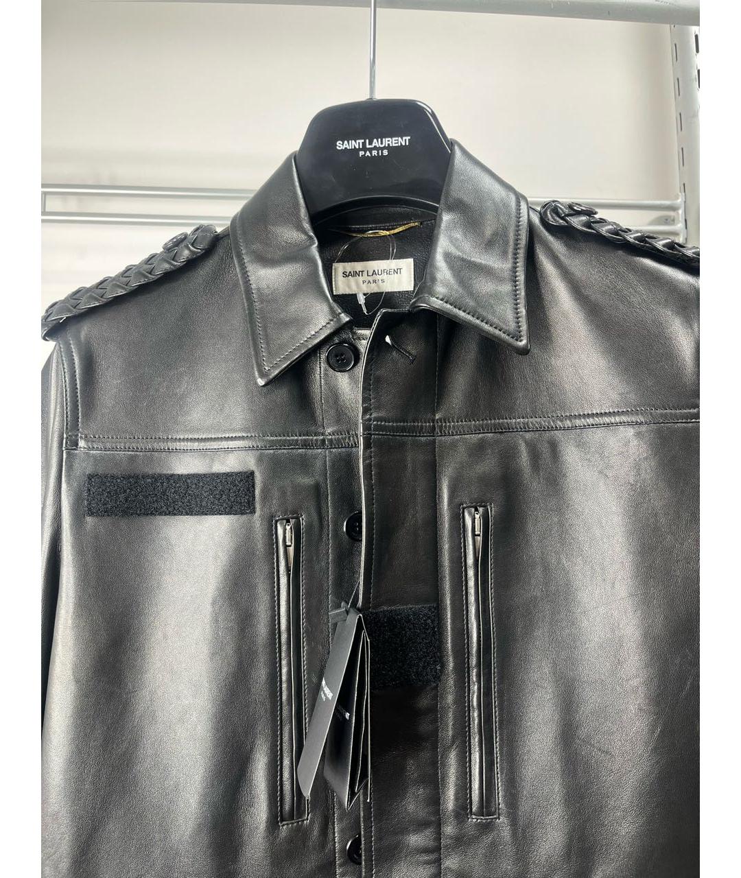 SAINT LAURENT Черная кожаная куртка, фото 4