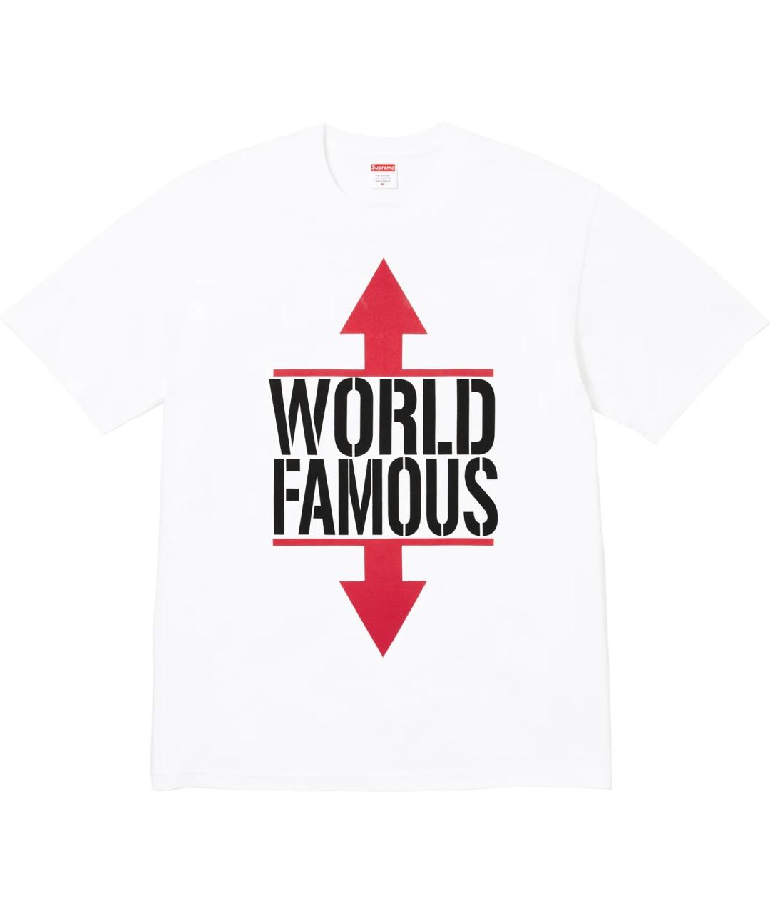 SUPREME Белая хлопковая футболка, фото 7