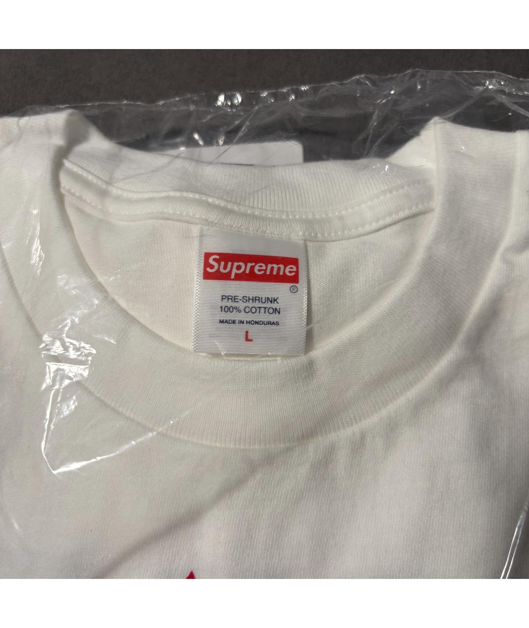 SUPREME Белая хлопковая футболка, фото 5