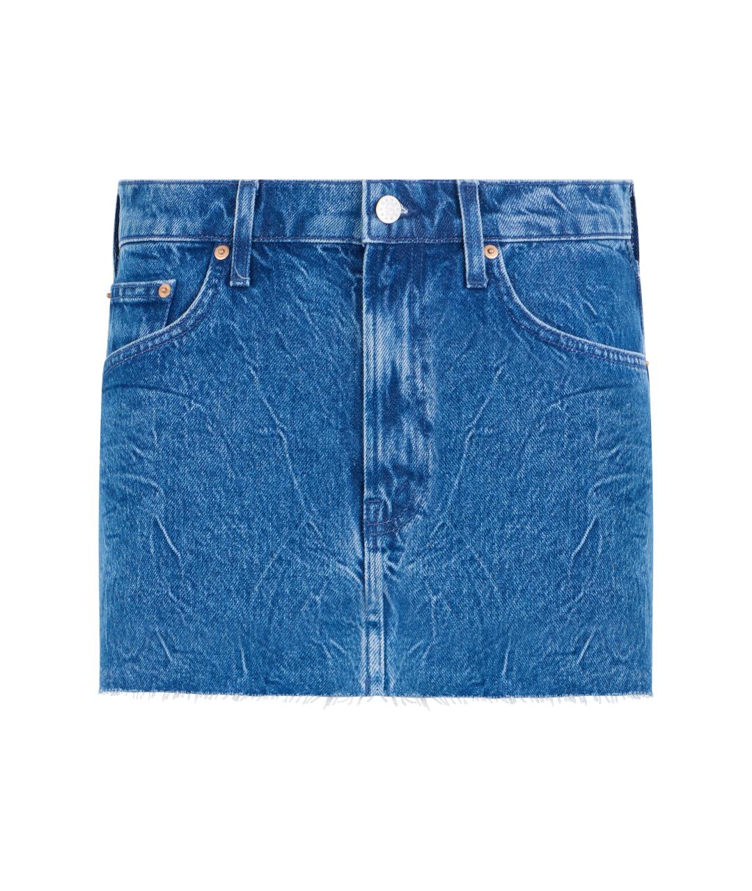 MOTHER Синяя хлопковая юбка мини, фото 1