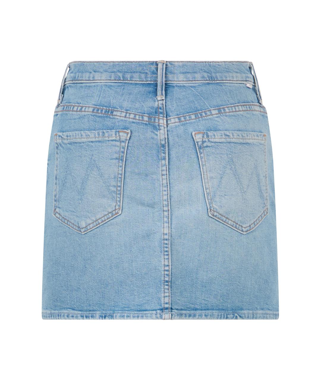 MOTHER Голубая хлопковая юбка мини, фото 2