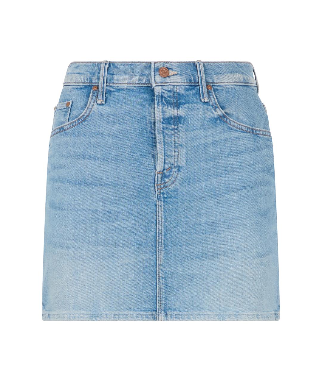 MOTHER Голубая хлопковая юбка мини, фото 1