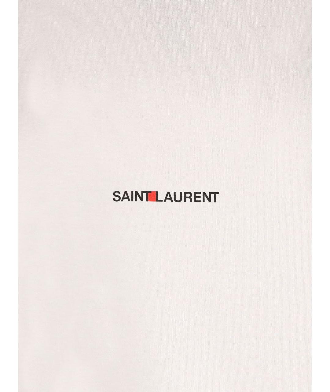 SAINT LAURENT Белая хлопковая футболка, фото 4