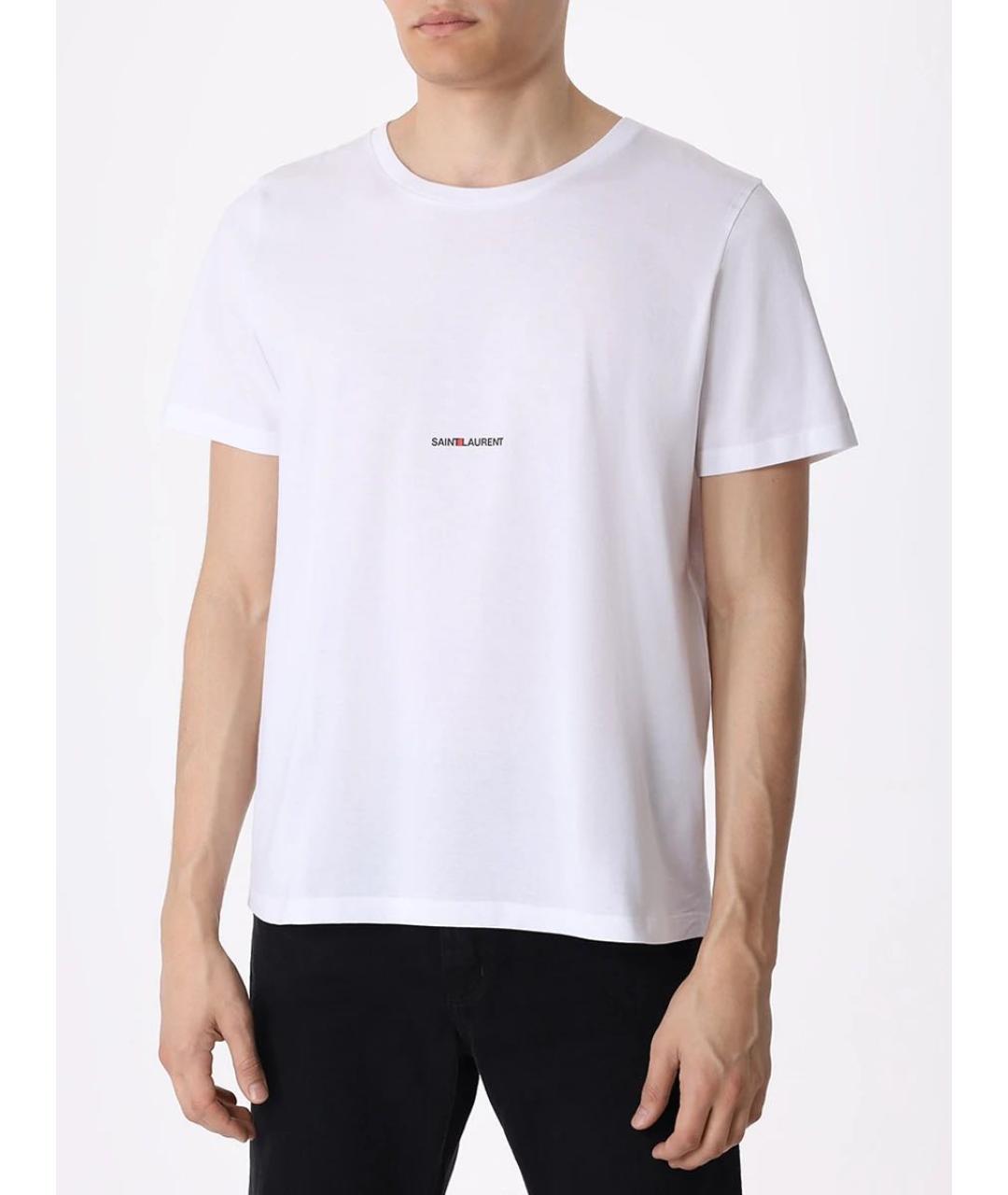 SAINT LAURENT Белая хлопковая футболка, фото 3