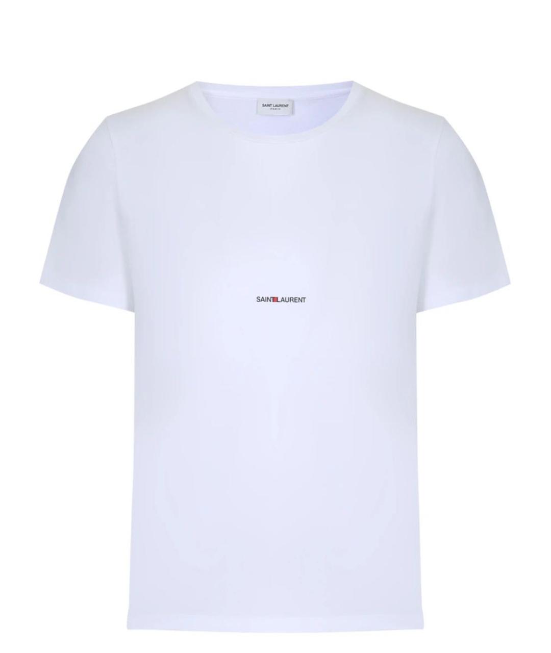 SAINT LAURENT Белая хлопковая футболка, фото 1