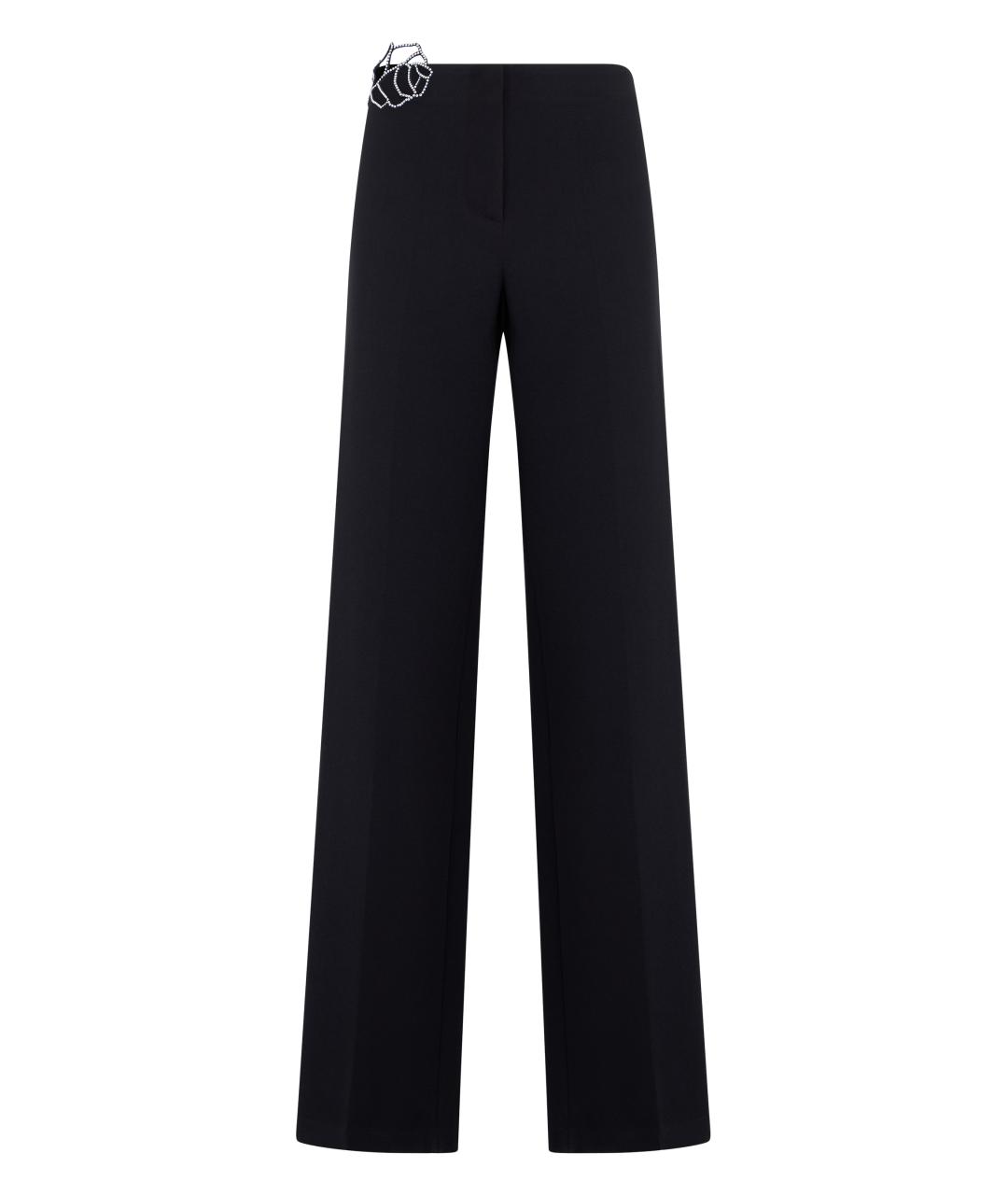 BLUMARINE Черные полиэстеровые прямые брюки, фото 1