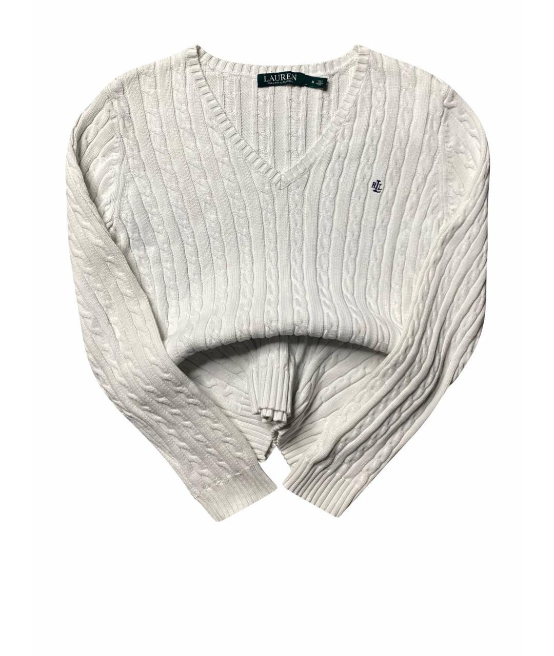 RALPH LAUREN Белый хлопковый джемпер / свитер, фото 1