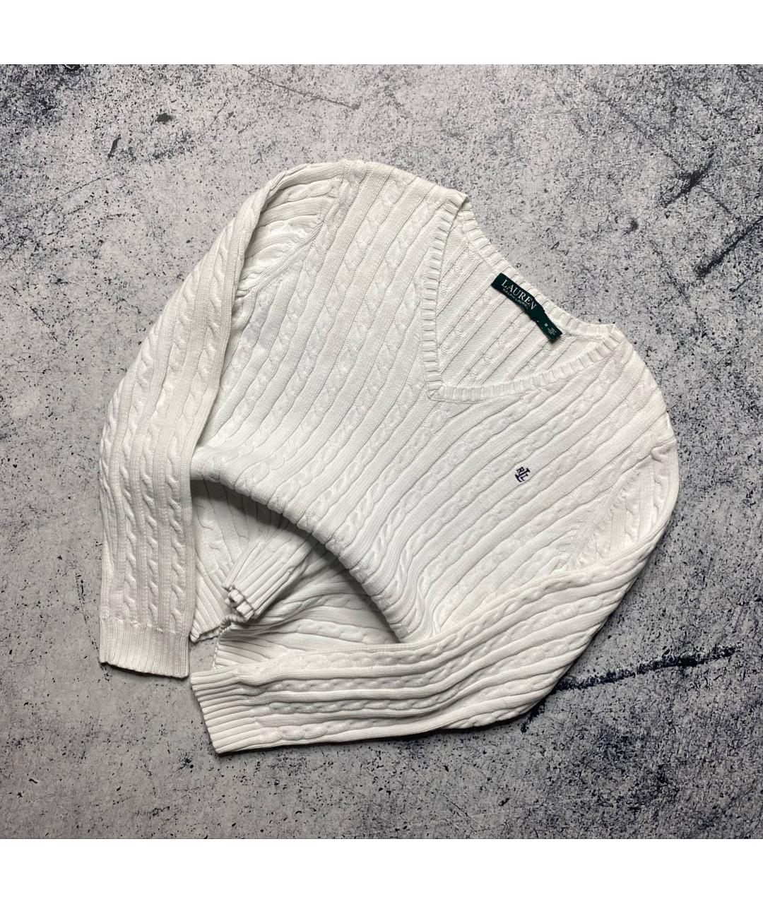 RALPH LAUREN Белый хлопковый джемпер / свитер, фото 8