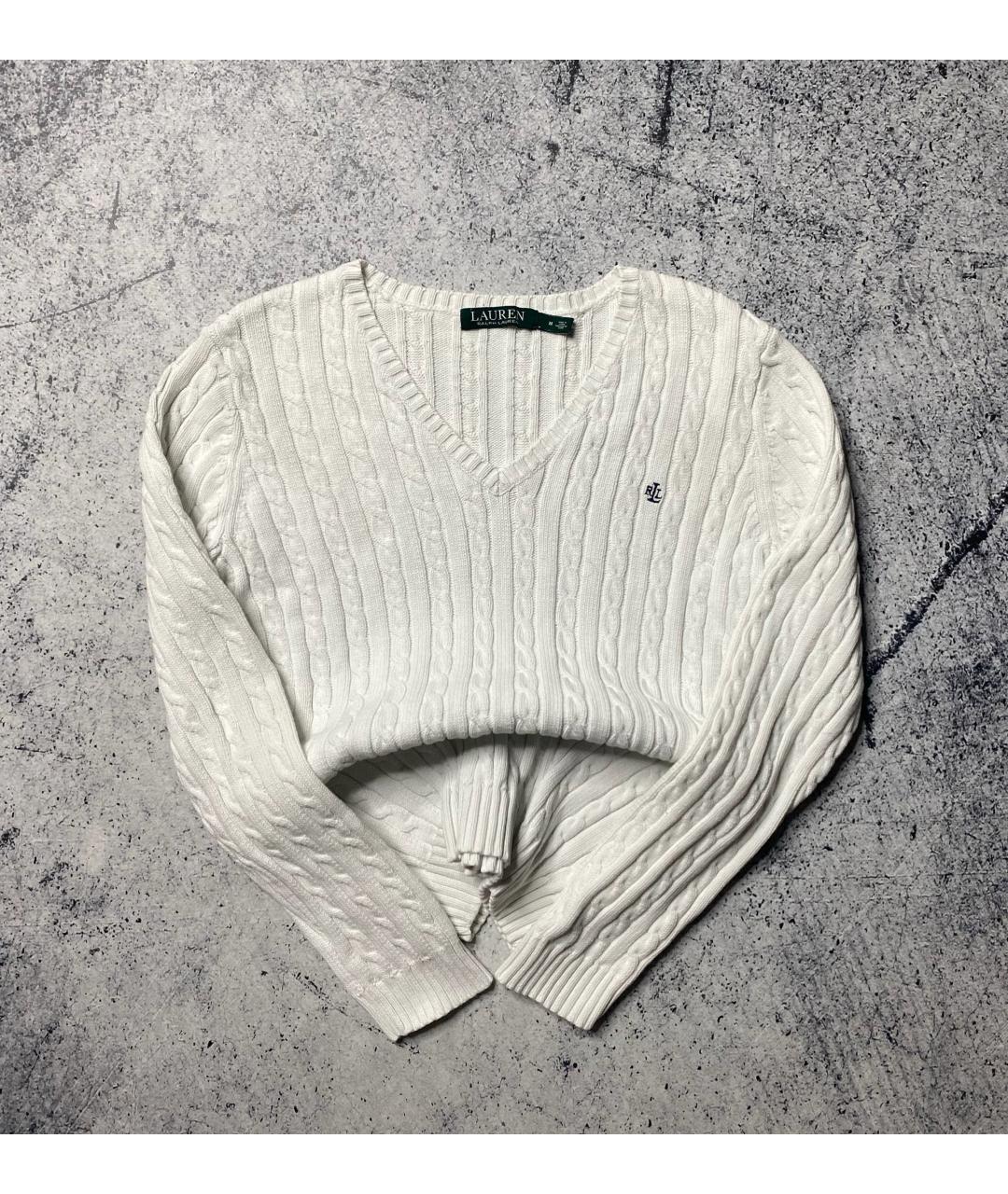 RALPH LAUREN Белый хлопковый джемпер / свитер, фото 2