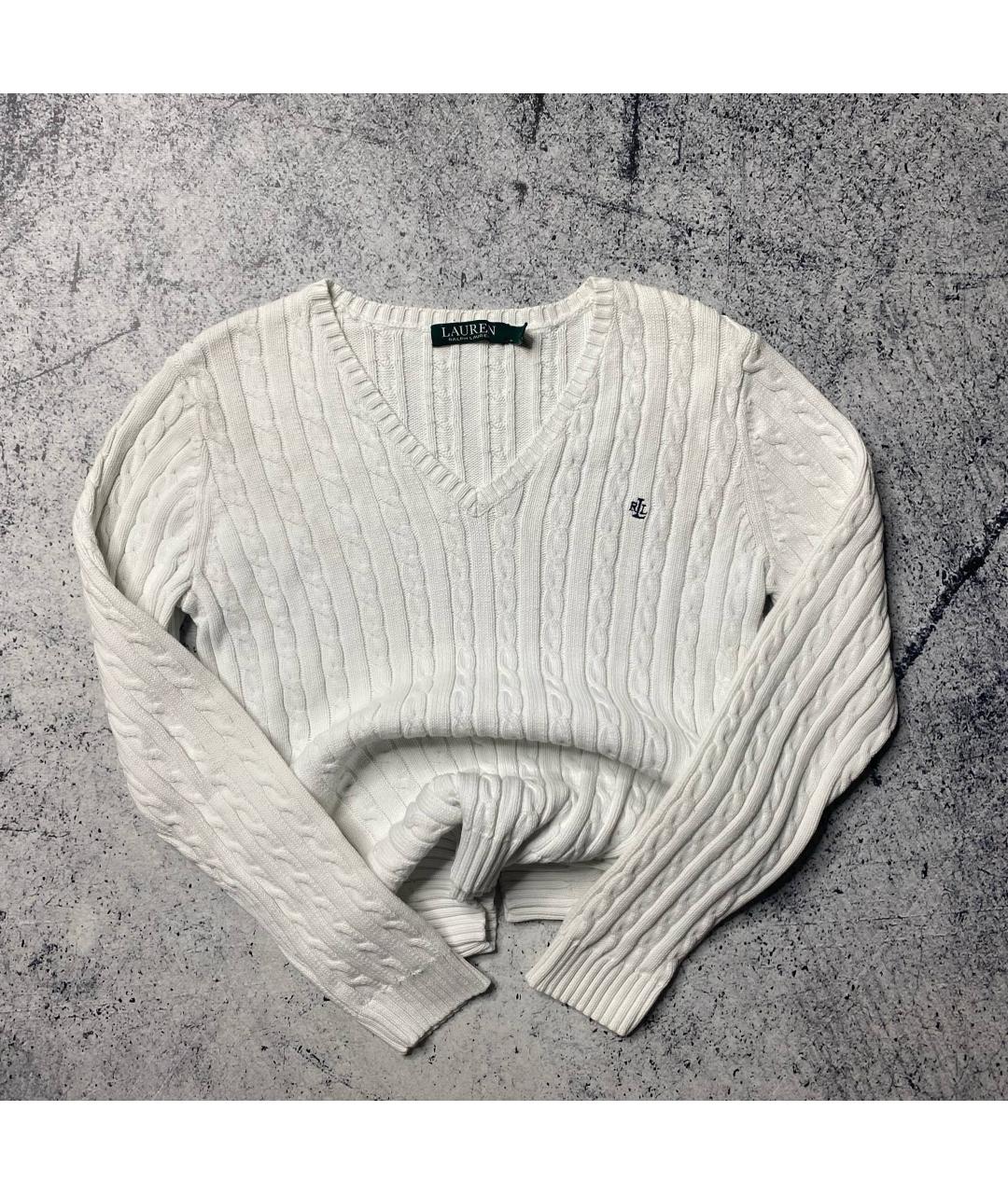 RALPH LAUREN Белый хлопковый джемпер / свитер, фото 3