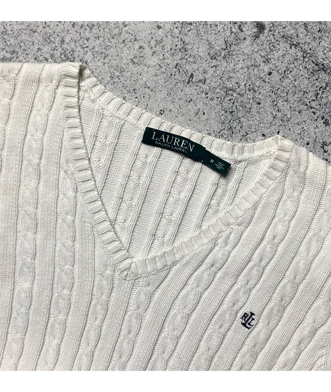 RALPH LAUREN Белый хлопковый джемпер / свитер, фото 4