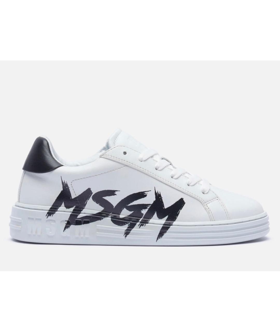 MSGM Белые кожаные кеды, фото 7