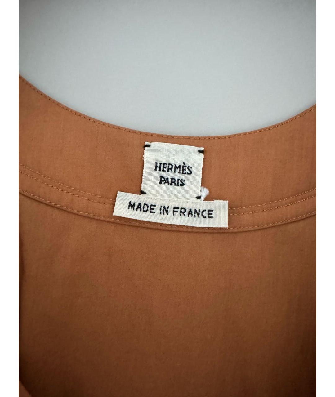 HERMES Оранжевое хлопковое повседневное платье, фото 3