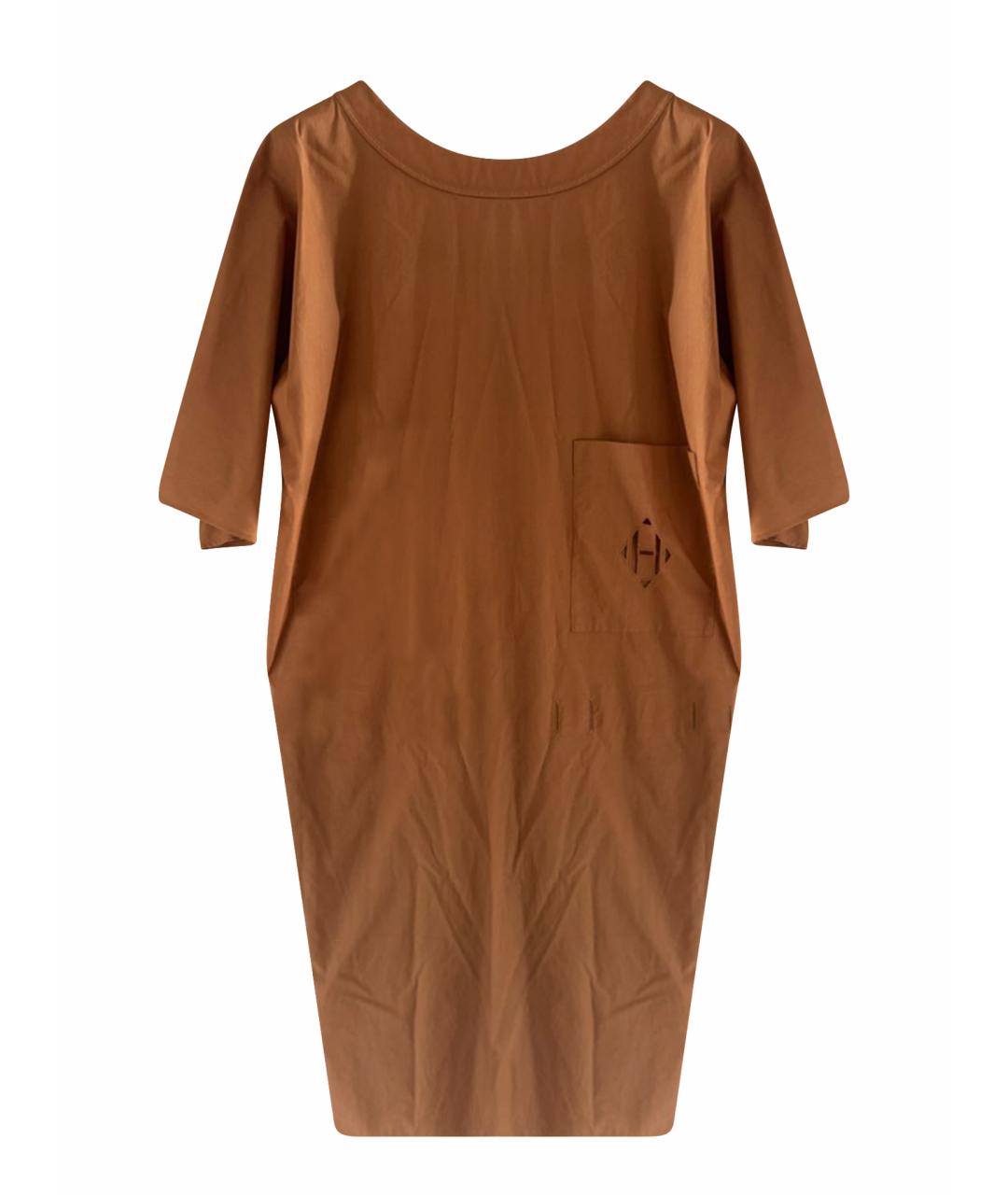 HERMES Оранжевое хлопковое повседневное платье, фото 1