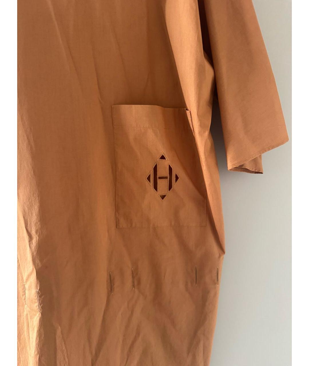 HERMES Оранжевое хлопковое повседневное платье, фото 5