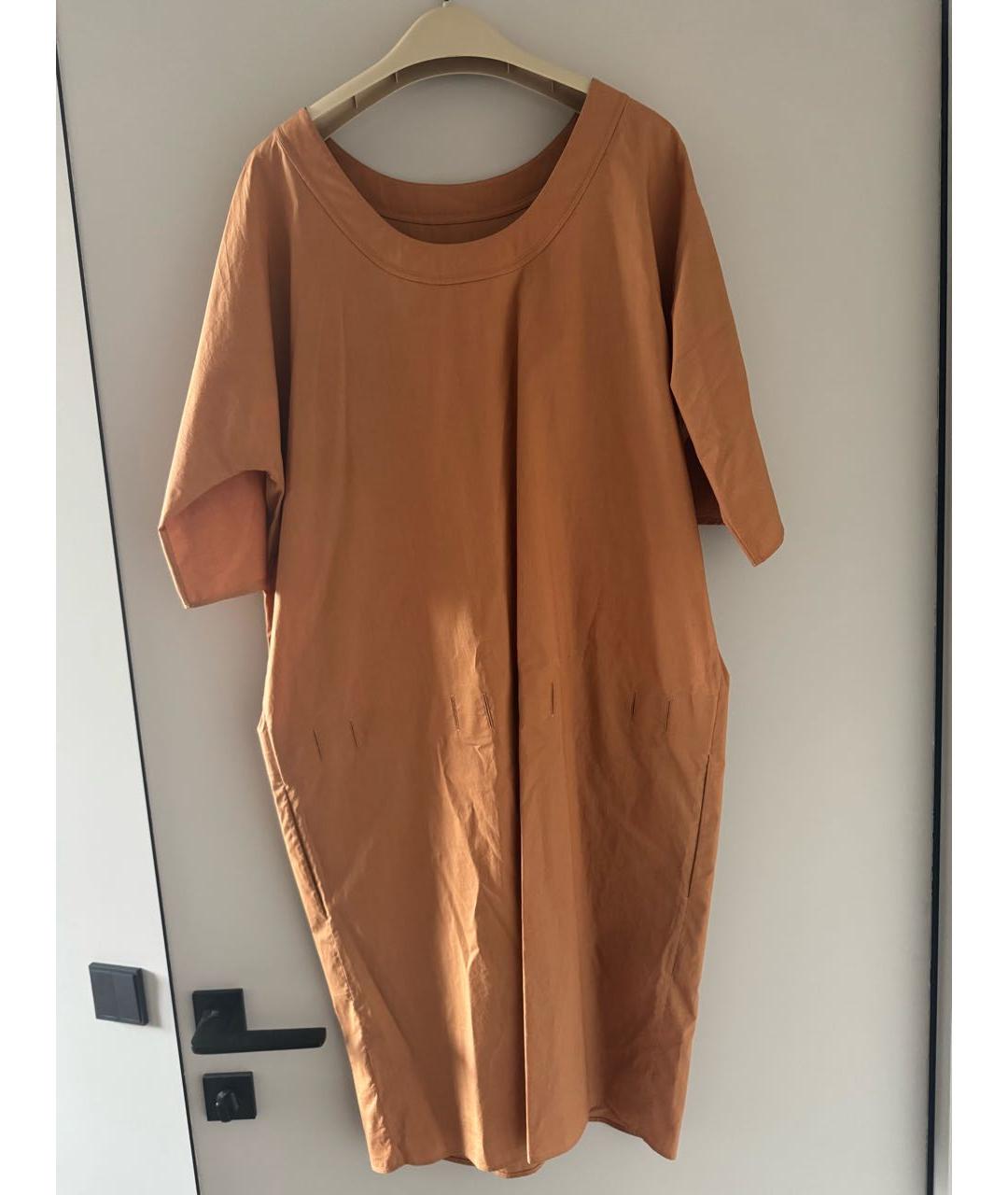HERMES Оранжевое хлопковое повседневное платье, фото 2