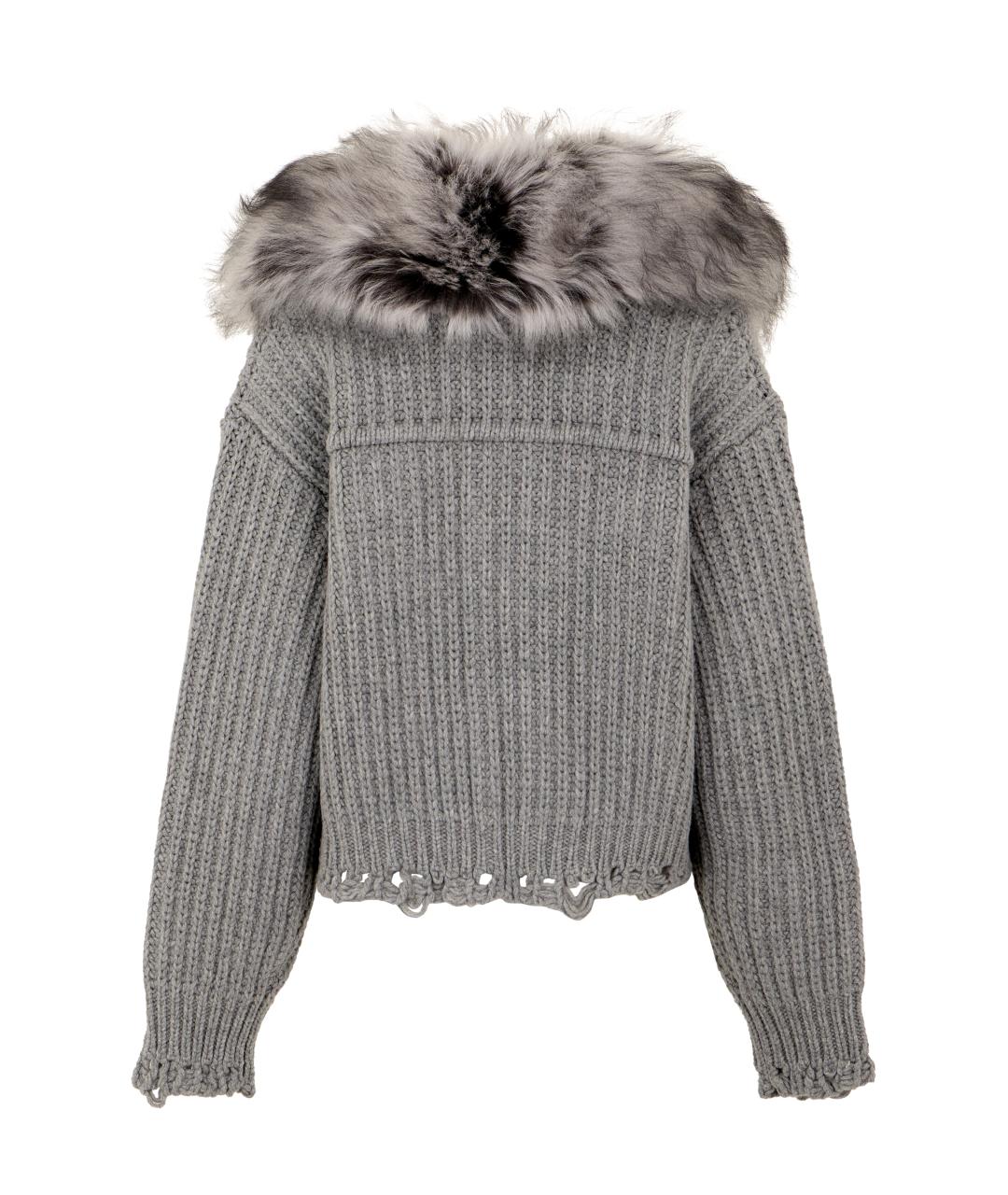 BLUMARINE Серый шерстяной кардиган, фото 2