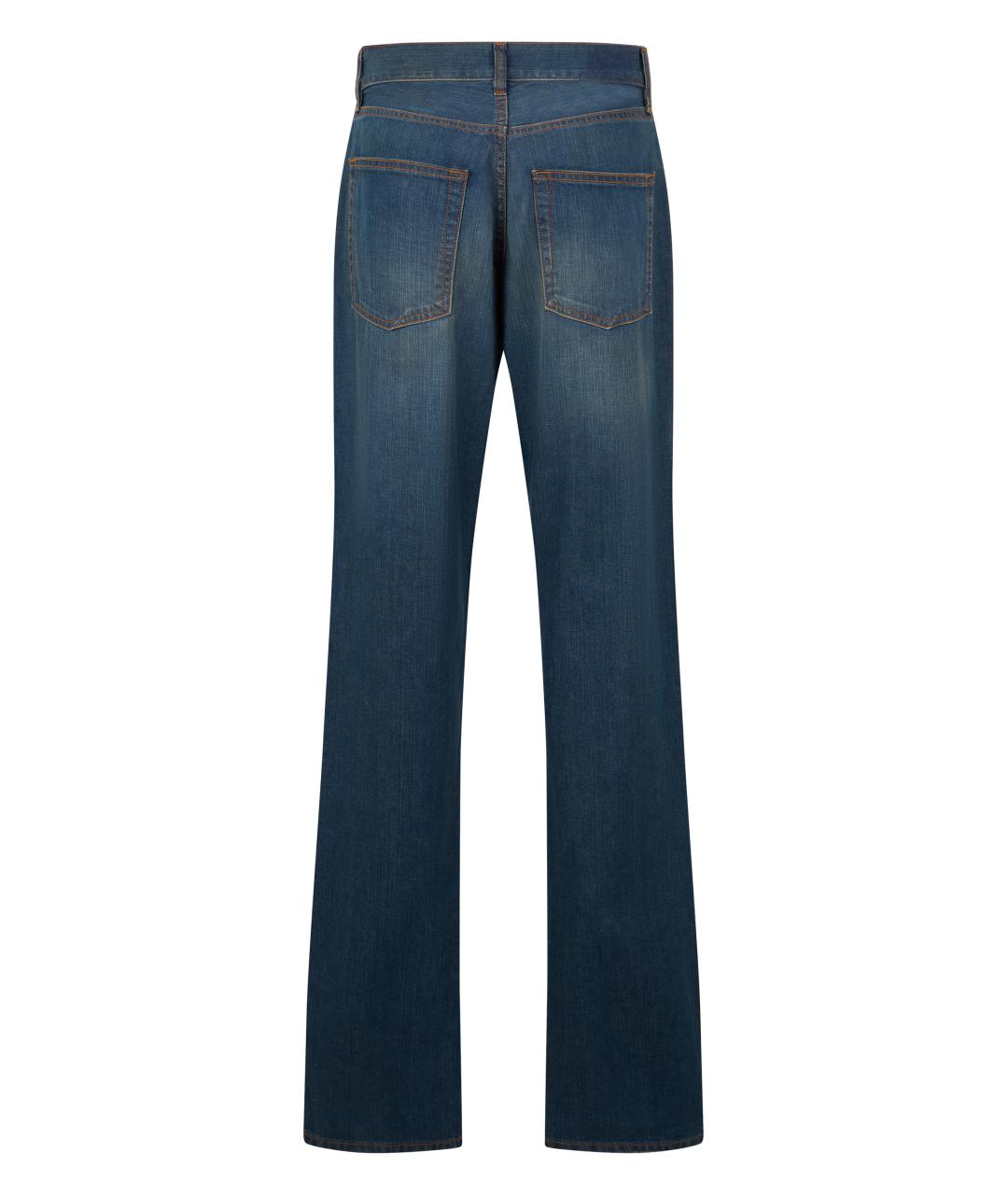 MAISON MARGIELA Синие хлопковые прямые джинсы, фото 2