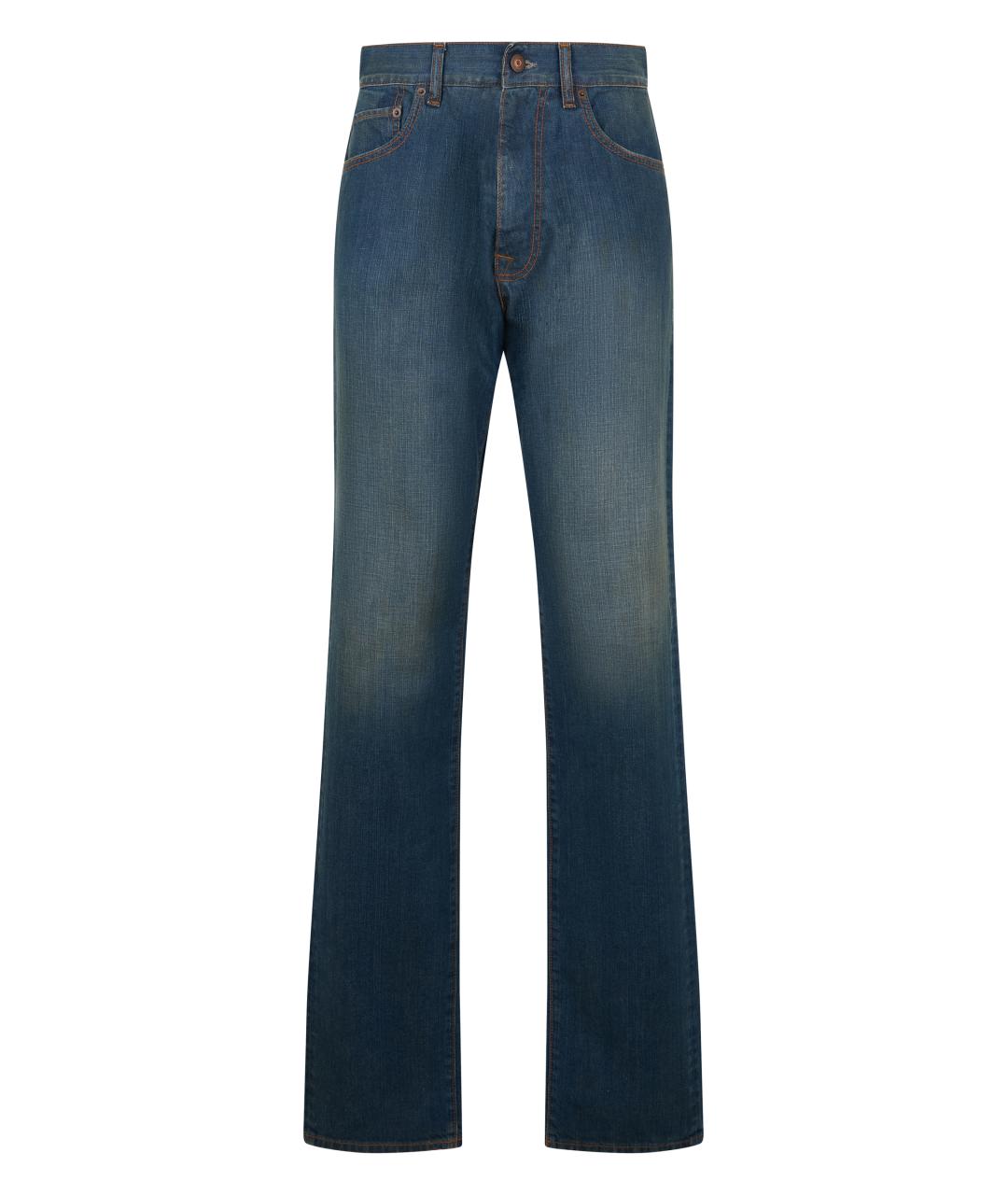 MAISON MARGIELA Синие хлопковые прямые джинсы, фото 1