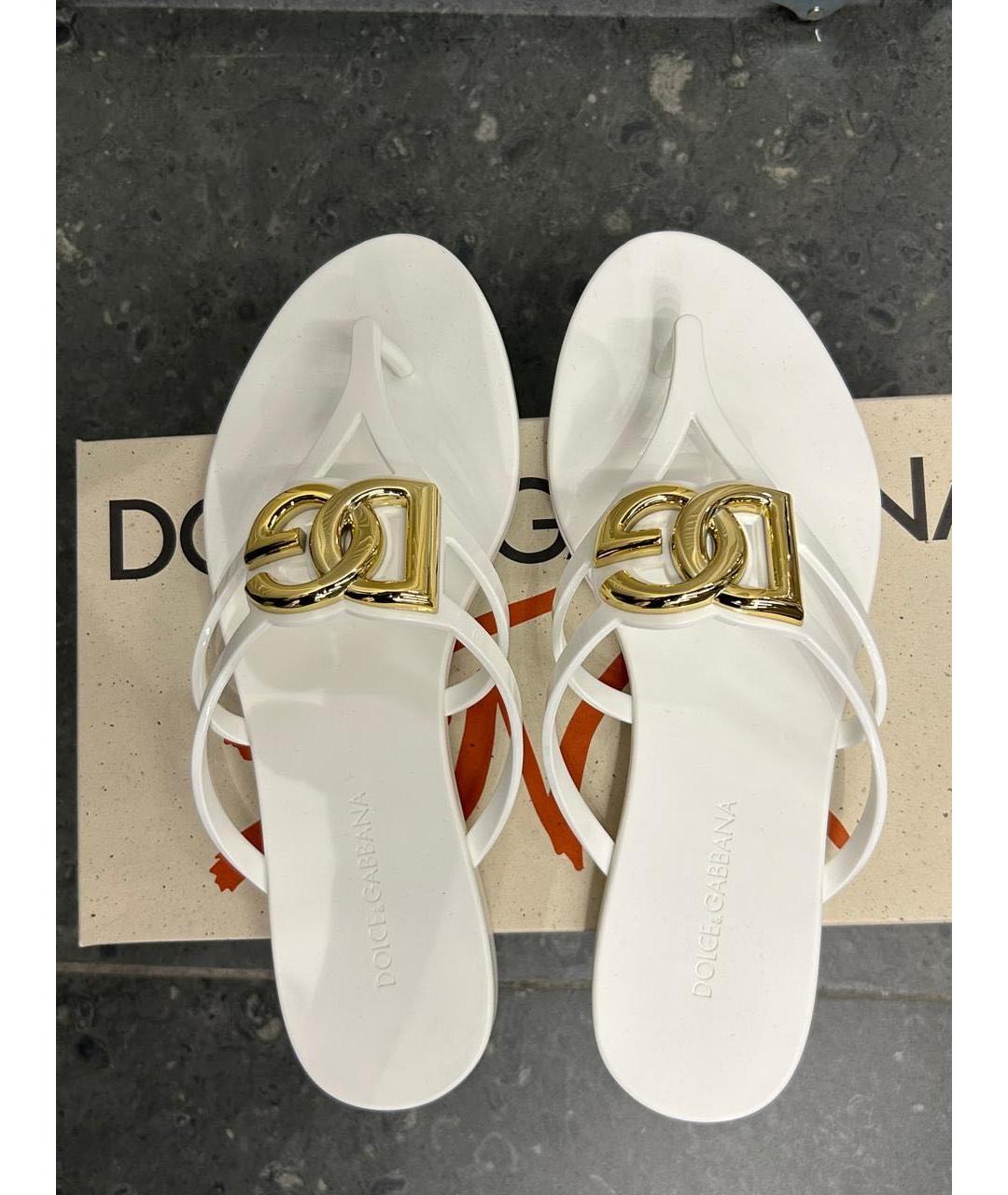 DOLCE&GABBANA Белые резиновые босоножки, фото 4