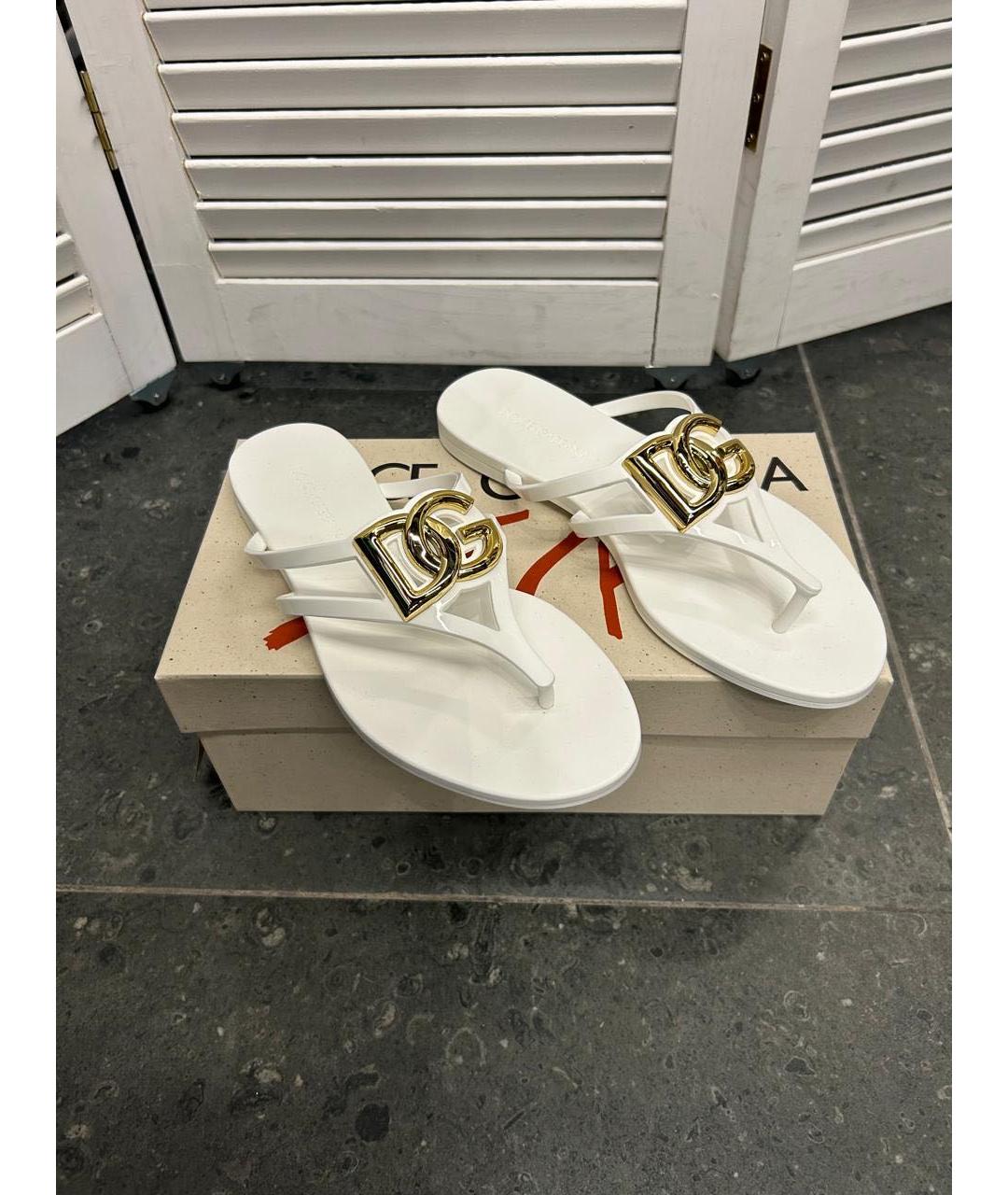 DOLCE&GABBANA Белые резиновые босоножки, фото 3