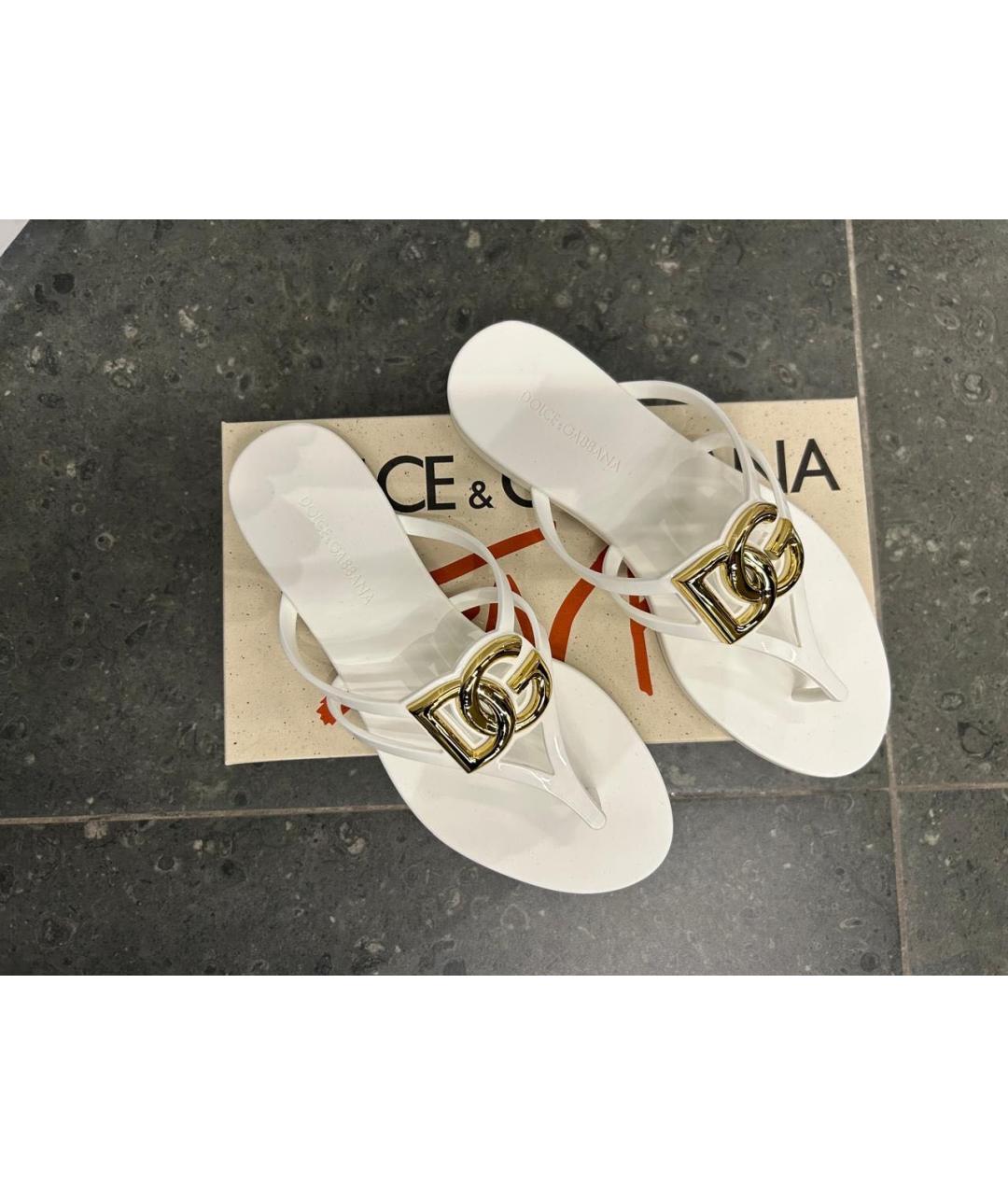 DOLCE&GABBANA Белые резиновые босоножки, фото 7