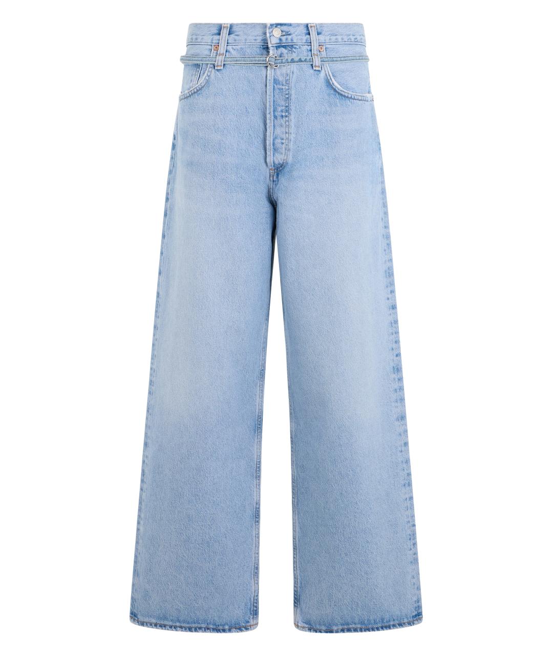 AGOLDE Голубые хлопковые джинсы клеш, фото 1