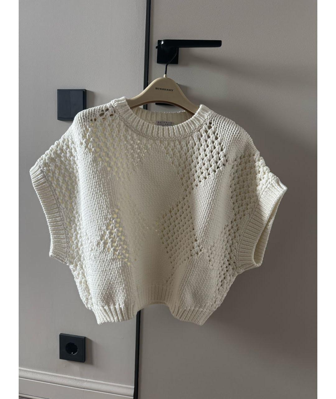 BRUNELLO CUCINELLI Белая хлопковая жилетка, фото 6