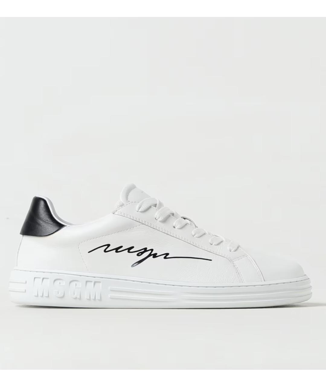 MSGM Белые кожаные кеды, фото 7